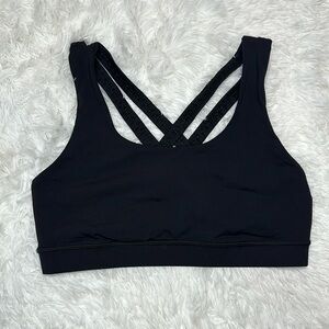 Lululemon Medium Support Sports Bra with Strap Detailing In Black Size 10